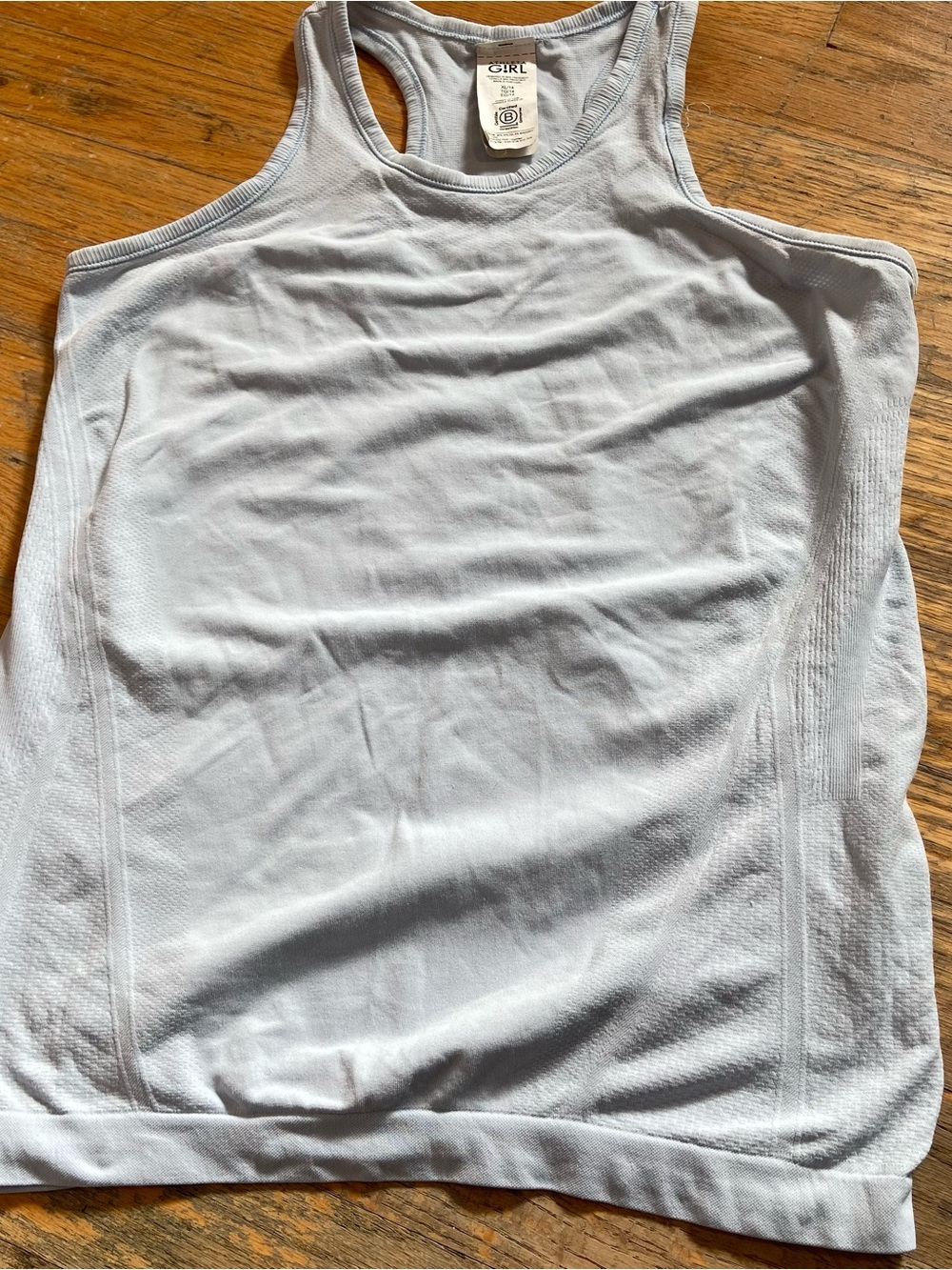 Athleta Girl Power Up Seamless Racerback Tank Top - Light Blue - Size XL (14)